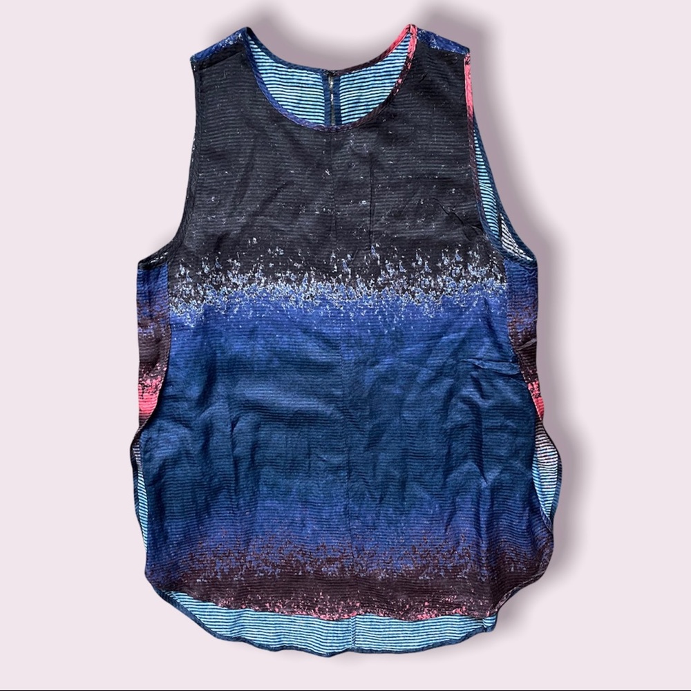 Derek Lam 10 Crosby cotton silk graphic stripe tank